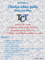 Pozvnka na Valnou hromadu TC Tinec 2016