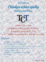 Pozvnka na Valnou hromadu TC Tinec 2019