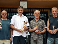 Medailist zleva :  Vlastimil Alexa, Jan Konderla, Josef Kvala, Vladislav Szlaur