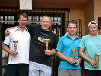 Medailist tyher zleva :  Martin Baanovsk, Karel Kavulok, Martin Oszelda, Lumr Holeksa