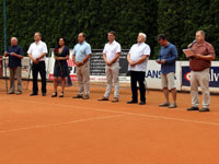 Zahjen turnaje zleva :  Ing. Ondej Feber, Ing. Ren Farga, RNDr. Vra Palkovsk, Mgr. Petr Skudrzyk, plk. Ing. Lumr atran, Vlastimil Panek, Petr Vlek, Ing. Zdislav Csepcsar