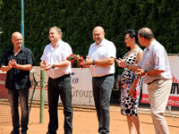 Slavnostn zakonen zleva :  Marin Blako, Ing. Ren Farga, genmjr. Mgr. Milan Poulek, RNDr. Vra Palkovsk, Mgr. Petr Skudrzyk