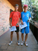 1.m�sto �ty�hra dorostenci zleva :  Tom� Farga�, Patrik Pavelka