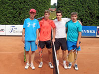 Finalist� �ty�hry zleva :  Patrik Pavelka, Tom� Farga�, Ond�ej Motyka, Jan Chyla