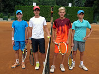 Semifinalist tyhry zleva :  tpn Kaleta, Adam Zavada, Jan Drong, Pavel Drong