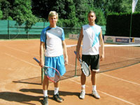 Semifinalisté dvouhry mužů zleva : Lukáš Kubiena, Jan Subota