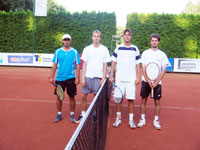 Finalisté čtyřhry mužů zleva : Petr Lajkep, Marek Velička, Jan Subota, Jiří Vencl