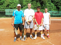 Semifinalisté čtyřhry mužů zleva : Petr Lajkep, Marek Velička, Sergey Pershin, Robert Hořelka