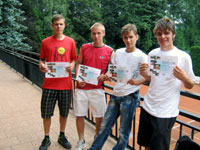 Finalist tyhry dorostenc zleva :  Tom Hovorka, Matj Krack, Marek evk, Ji taubert