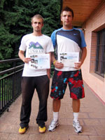 3.místo čtyřhra muži zleva : Daniel Rola, Jakub Schiel