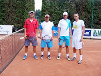Semifinalisté čtyřhry mužů zleva : Jakub Hadrava, Lukáš Malík, Dan Skácel, Otakar Lucák