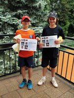 1. m�sto �ty�hra ho�i zleva :  �t�p�n Kaleta, Matou� Myslivec