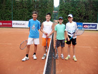 Finalist� �ty�hry ��k� zleva :  Ji�� Michal�k, Ond�ej Ha�ek, Dalibor Svr�ina, Martin Mat�sek