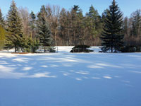 Zimní pohled na zadní dvorce