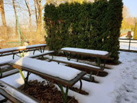 Zimní venkovní posezení