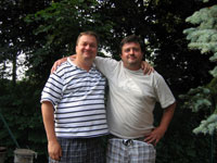 Prezidenti TC Tinec a HC Old Boys Tinec zleva :  Ren Farga, Miroslav Jva