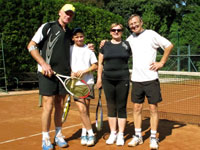 astnci turnaje zleva :  Milo Jadamus, Adam Jadamus, Vilma Sikorov, Pavel Sikora